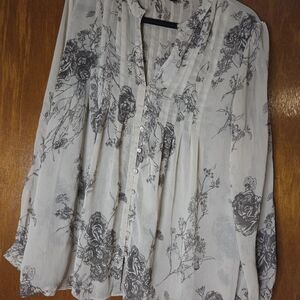 Floral Print Women's Top - Gray